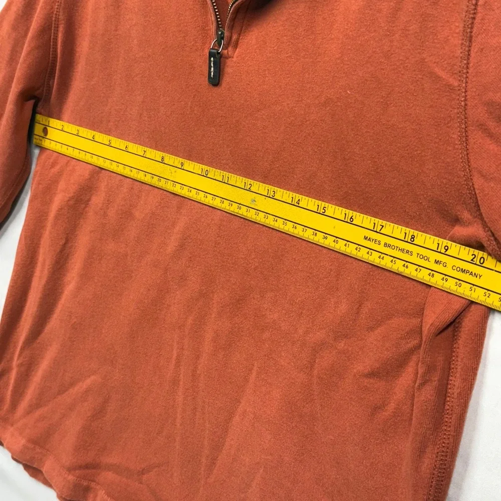 J. Crew Mens Authentic Jersey Quarter Zip Pullover Sweatshirt‎ Medium Orange